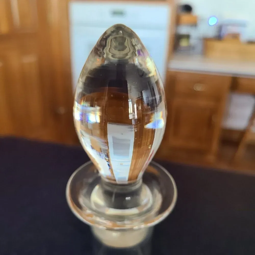 Javit Crystal Wine Decanter Made In Turkey Etched Floral Glass Barware